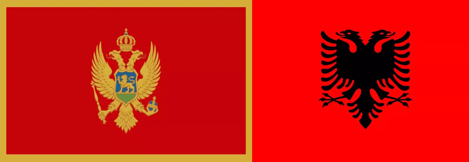 Albania and Montenegro flags — Zeta Travel's luxury Albania tours span both countries under one team